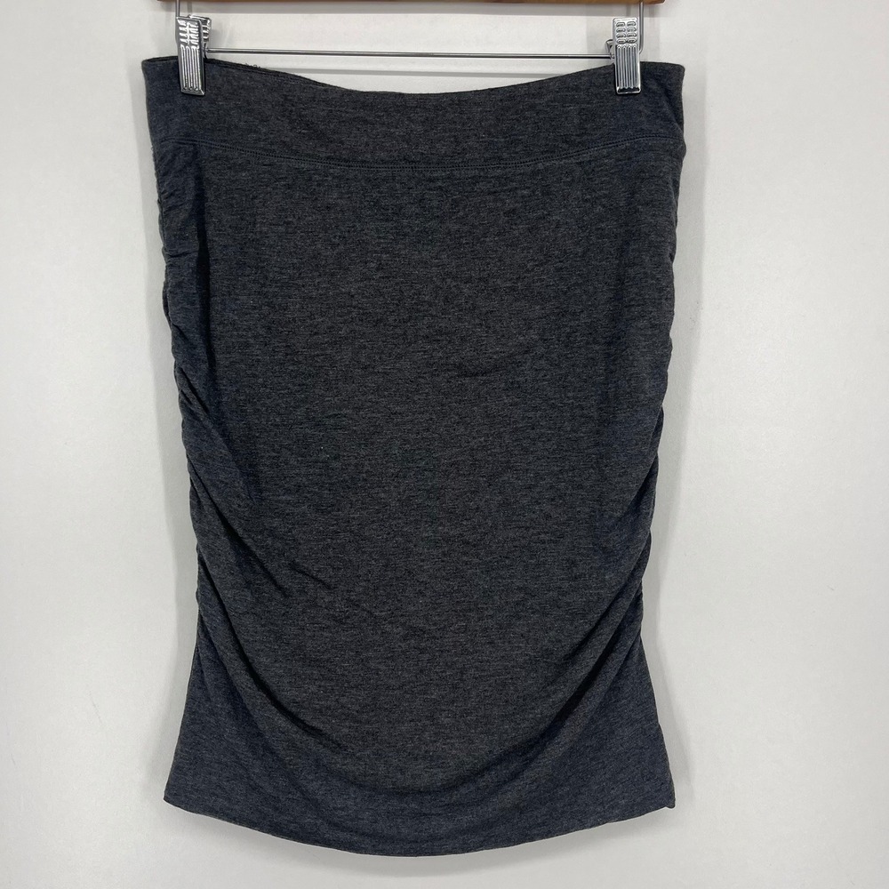 Athleta Women Heather Gray Ruched Side Stretch Skirt Small Tall - Picture 1 of 11